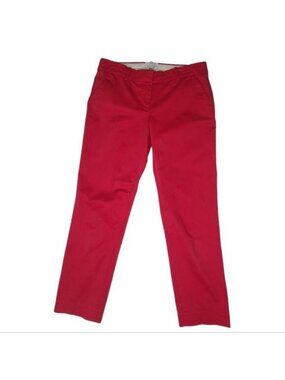 J Crew Cafe Capri Pants Womens 2 Pink Cropped Stretch Preppy Workwear